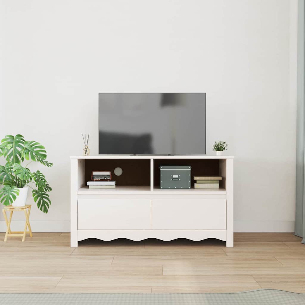 TV ormar Drammen Bijelo 99 x 43 x 55 cm Čvrsto borovo drvo