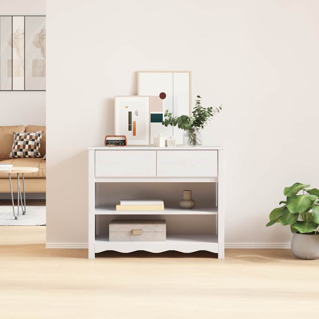 Konzolna stolica s ladicama Drammen Bijelo 89,5 x 37 x 73 cm