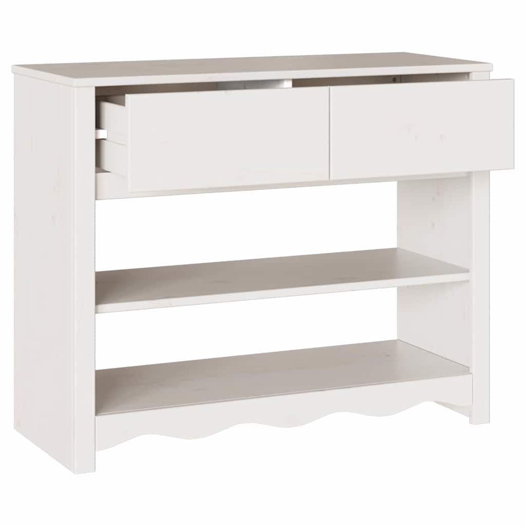 Konzolna stolica s ladicama Drammen Bijelo 89,5 x 37 x 73 cm