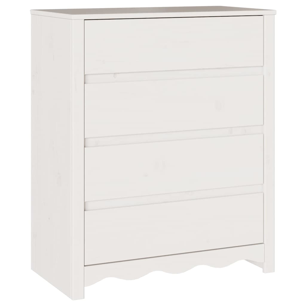 Komoda Drammen Bijelo 76,5 x 40 x 91 cm Čvrsto borovo drvo