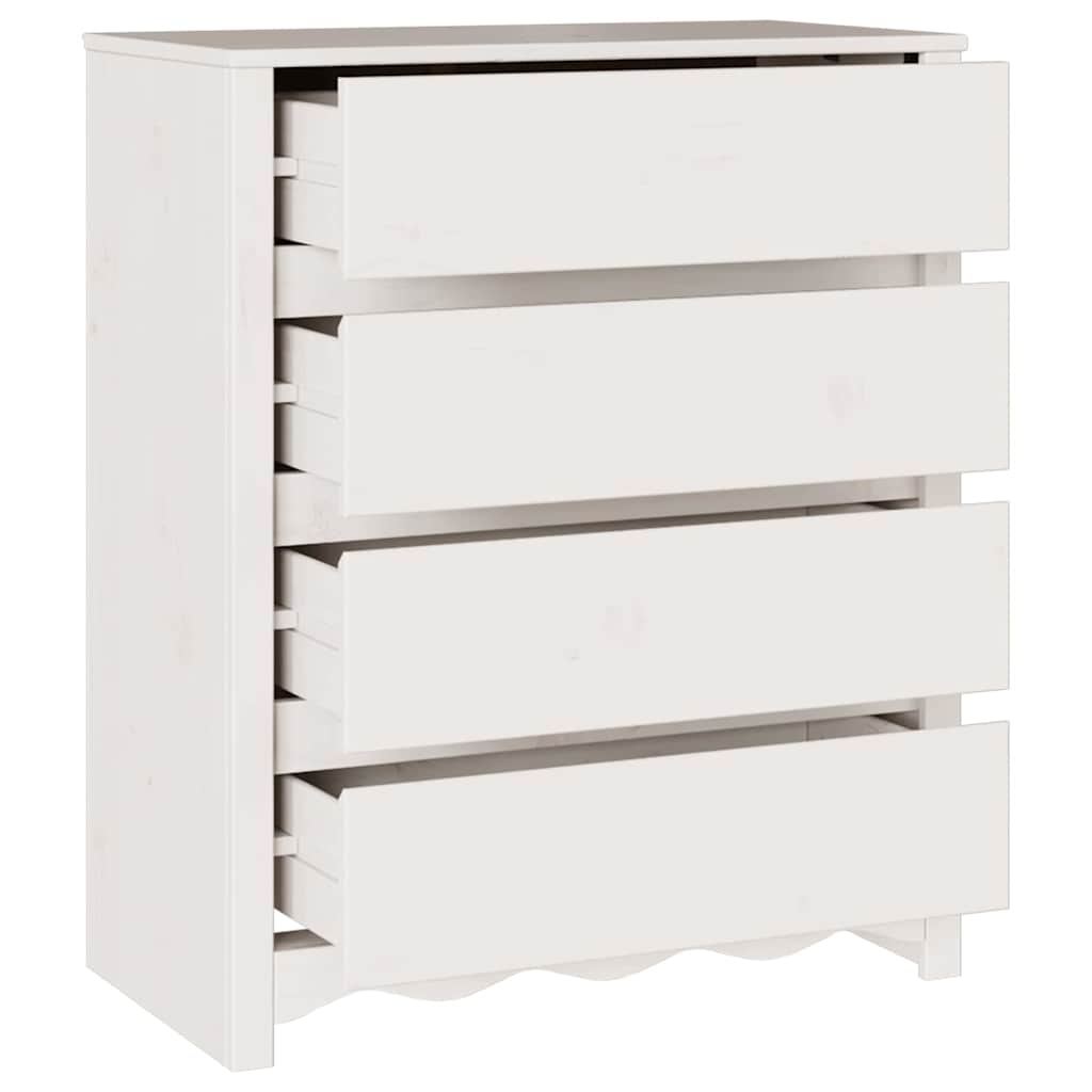 Komoda Drammen Bijelo 76,5 x 40 x 91 cm Čvrsto borovo drvo