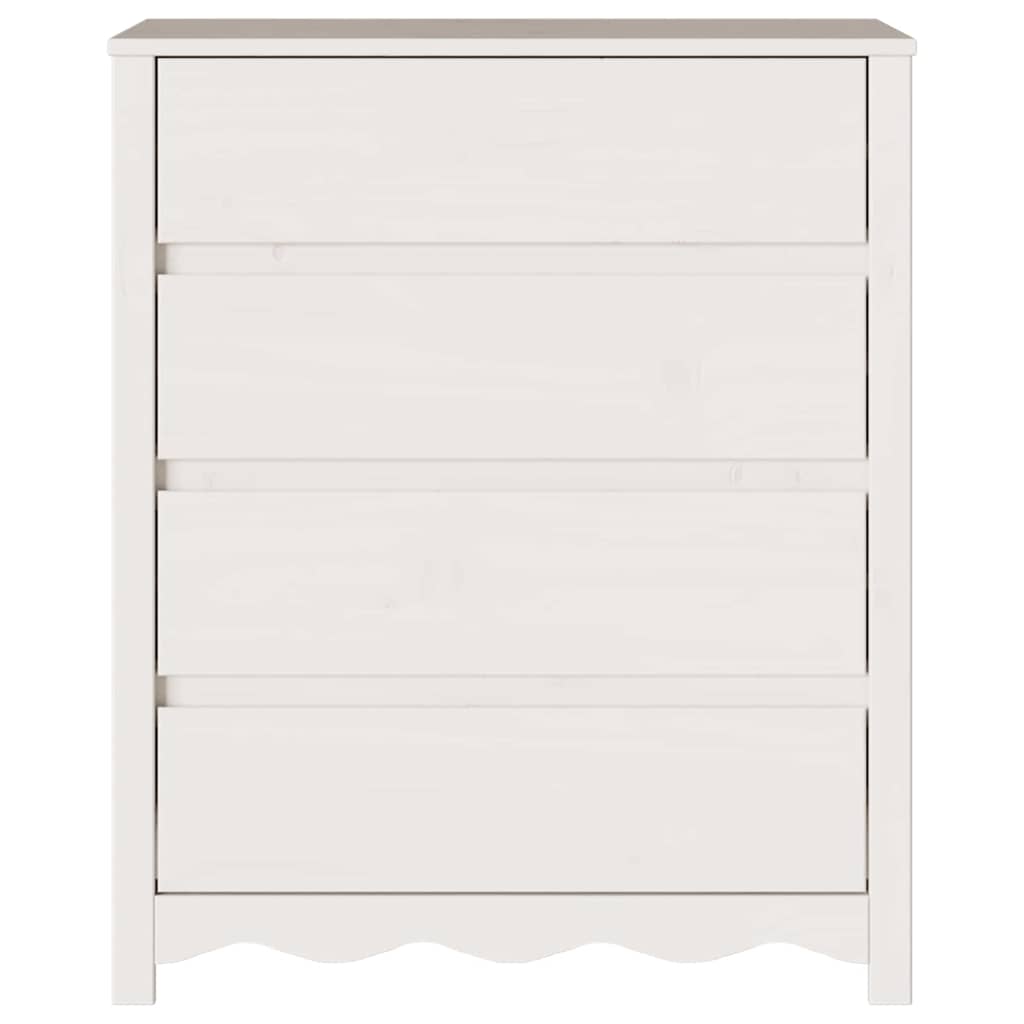 Komoda Drammen Bijelo 76,5 x 40 x 91 cm Čvrsto borovo drvo