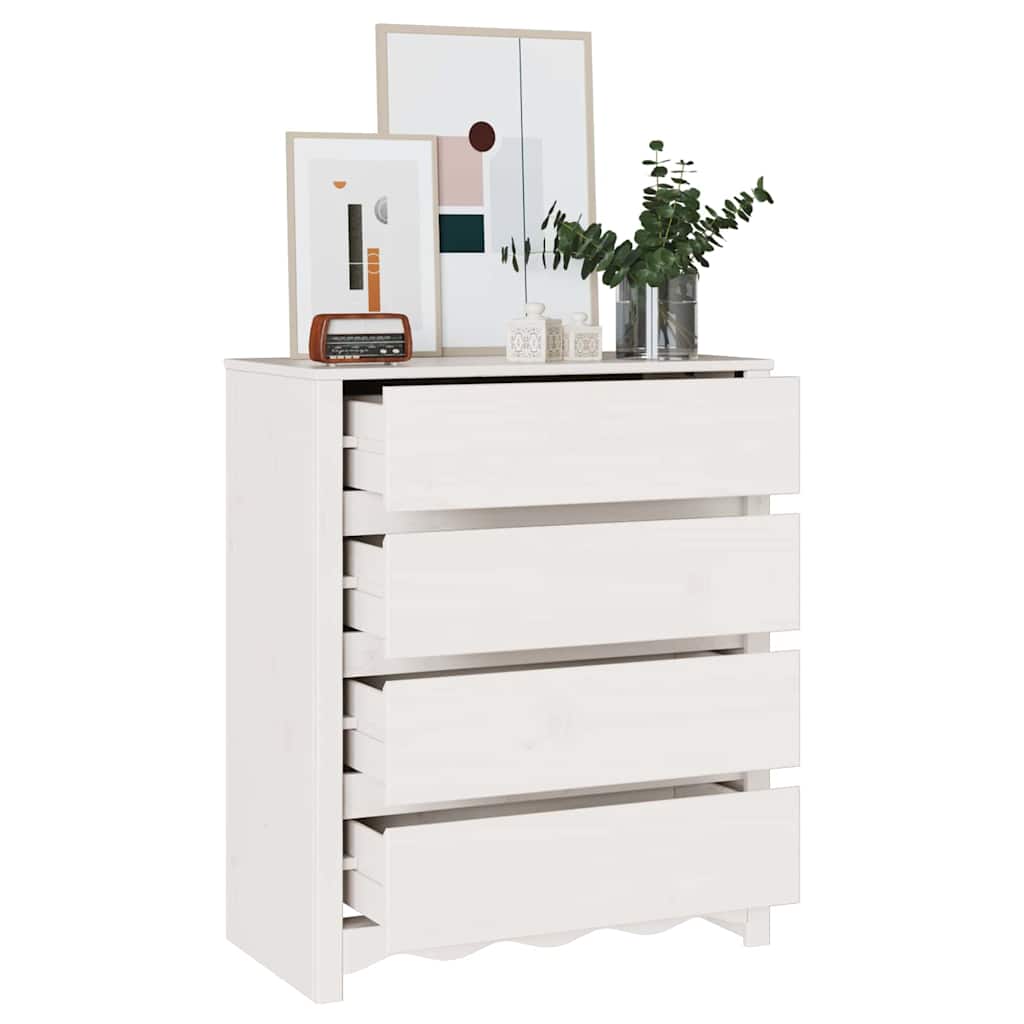 Komoda Drammen Bijelo 76,5 x 40 x 91 cm Čvrsto borovo drvo