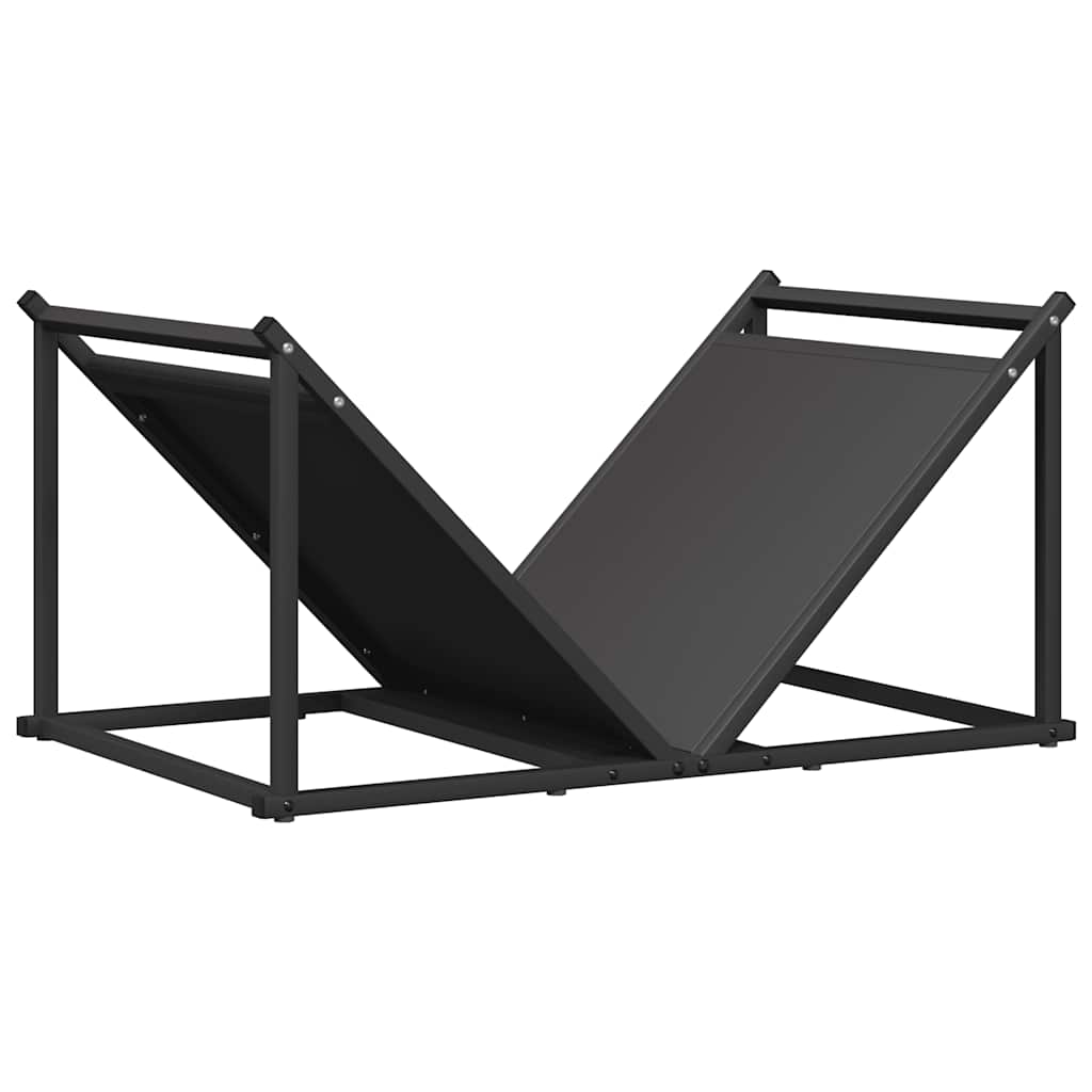 Stalak za drva crni 70x43x34,5 cm hladno valjani čelik