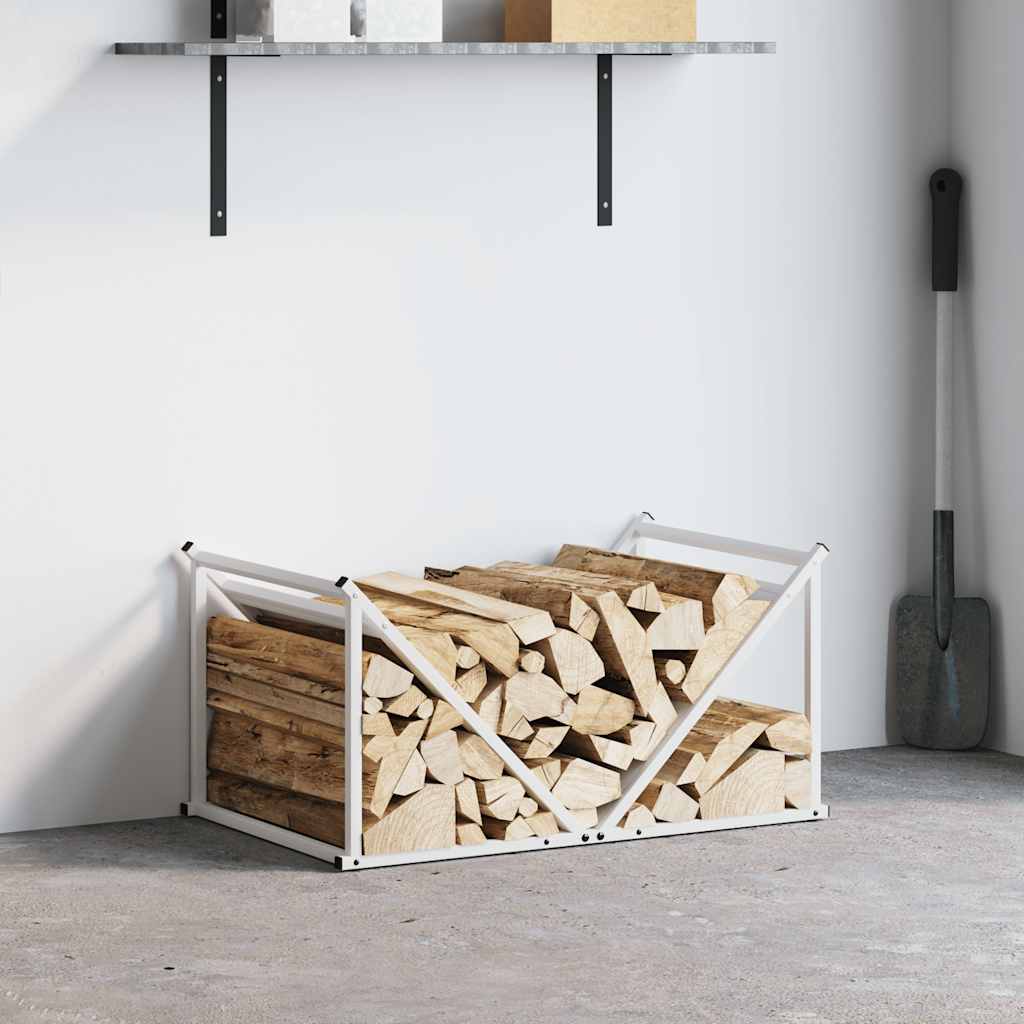 Stalak za drva bijela 70x43x34,5 cm hladno valjani čelik