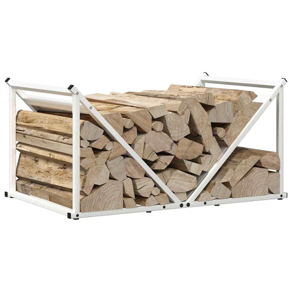 Stalak za drva bijela 70x43x34,5 cm hladno valjani čelik