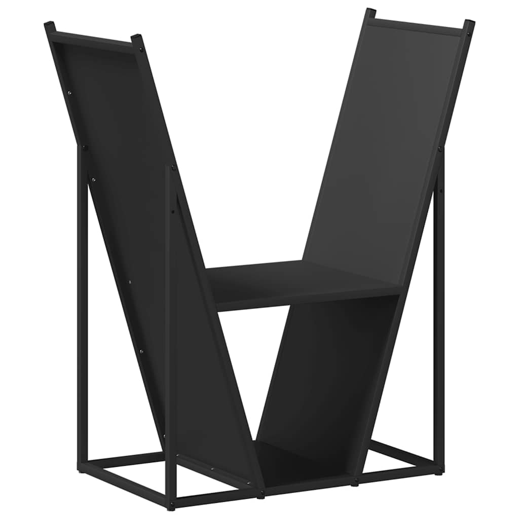 Stalak za drva crni 69,5x35x81 cm hladno valjani čelik