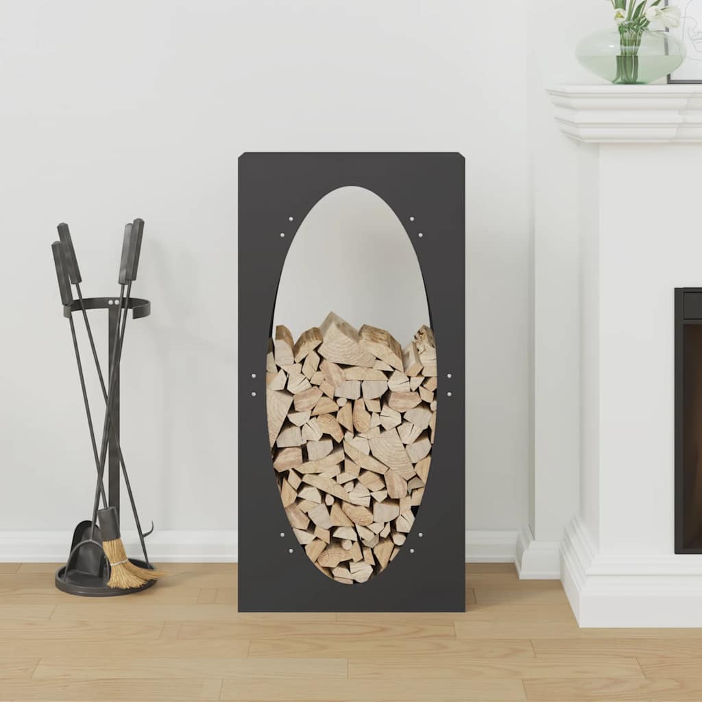 Stalak za drva crni 50x23x100 cm hladno valjani čelik