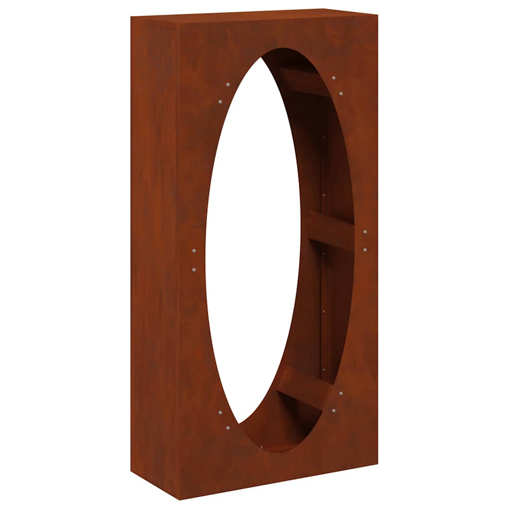 Stalak za drva za ogrjev 50x23x100 cm pohabani čelik