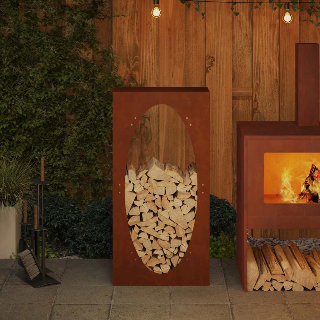 Stalak za drva za ogrjev 50x23x100 cm pohabani čelik