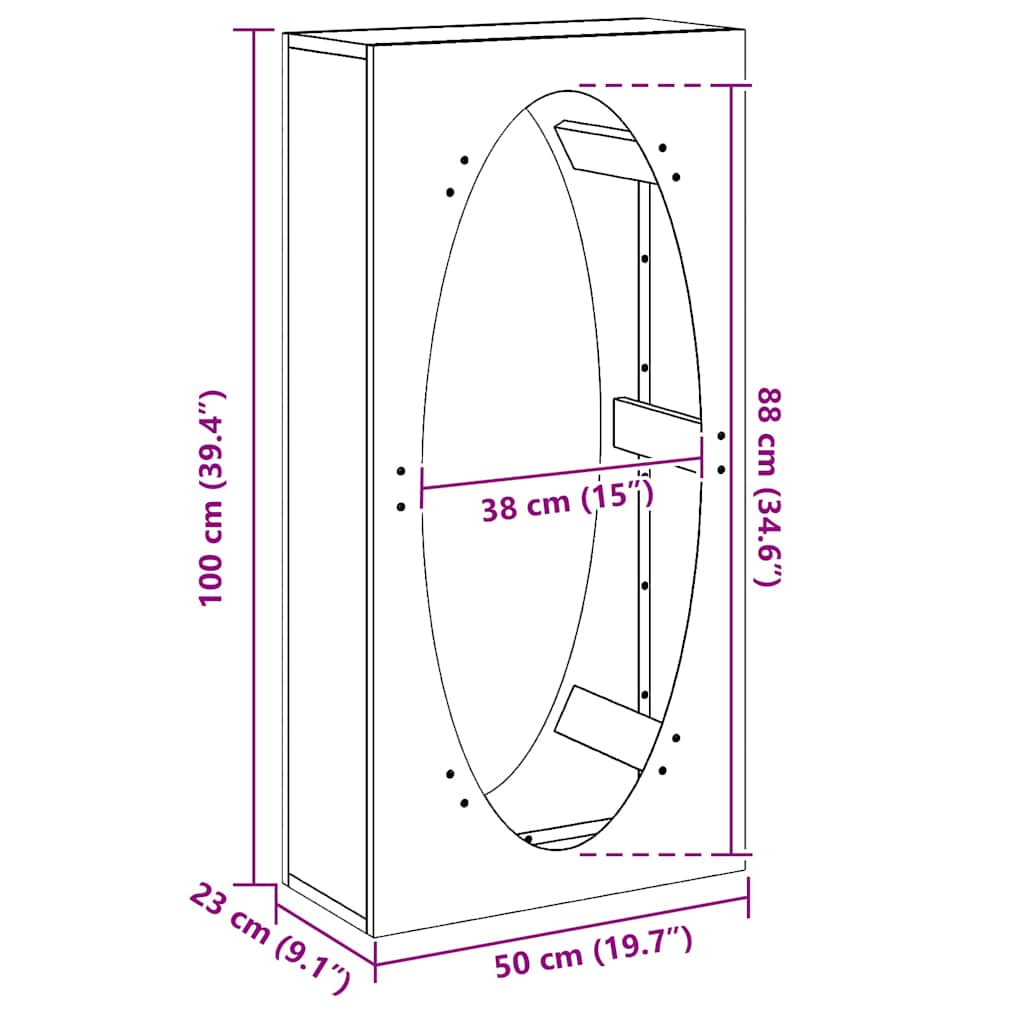 Stalak za drva za ogrjev 50x23x100 cm pohabani čelik