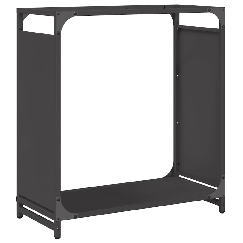 Stalak za drva crni 60x28x65 cm hladno valjani čelik