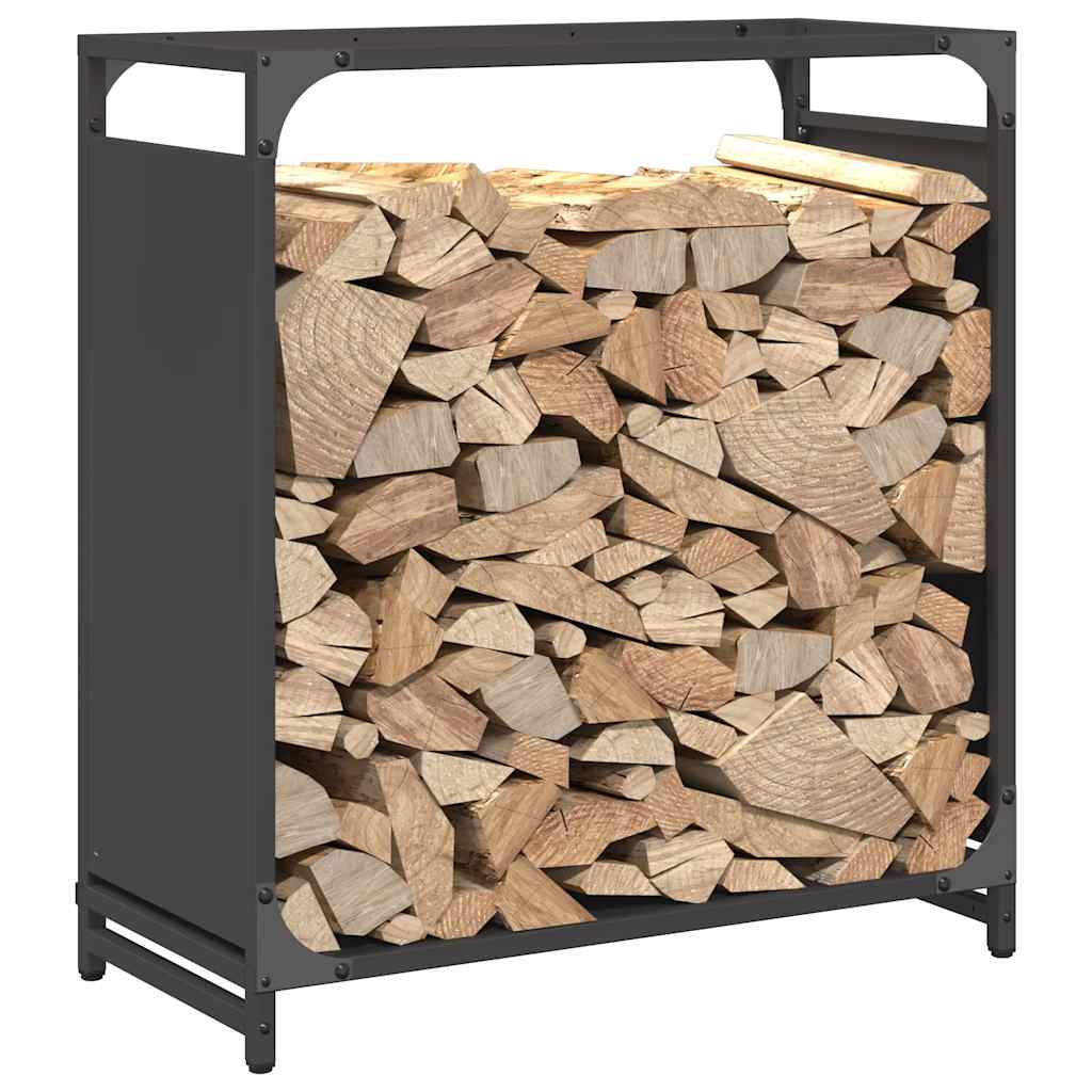 Stalak za drva crni 60x28x65 cm hladno valjani čelik