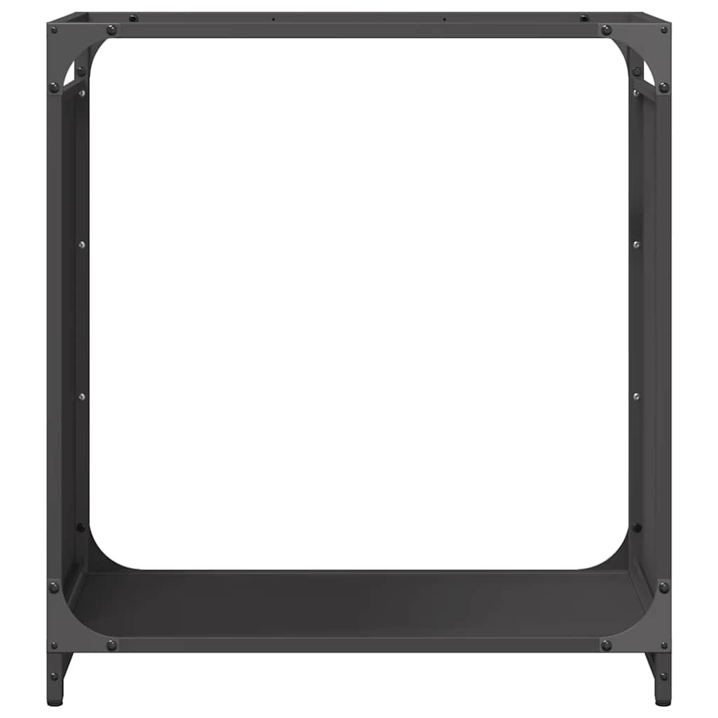 Stalak za drva crni 60x28x65 cm hladno valjani čelik