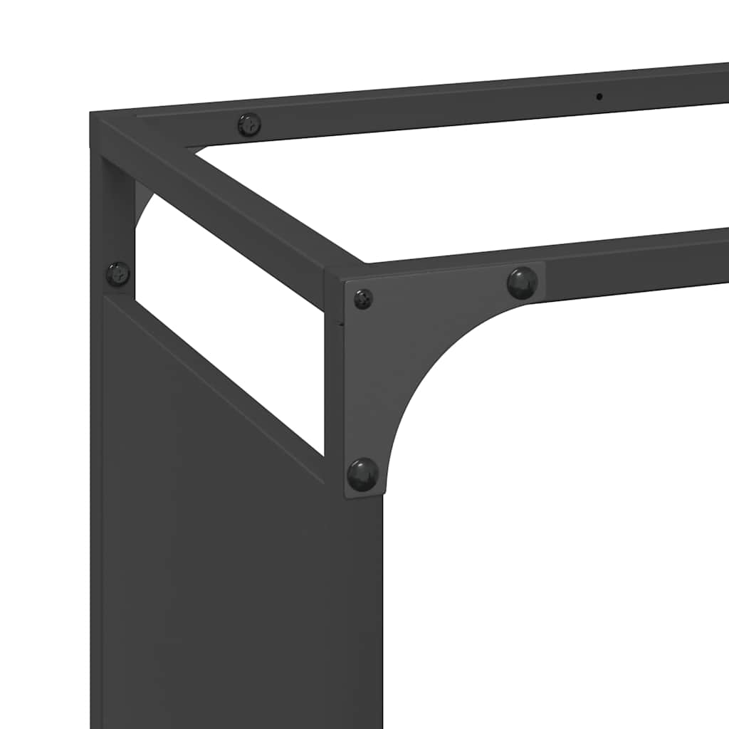 Stalak za drva crni 60x28x65 cm hladno valjani čelik