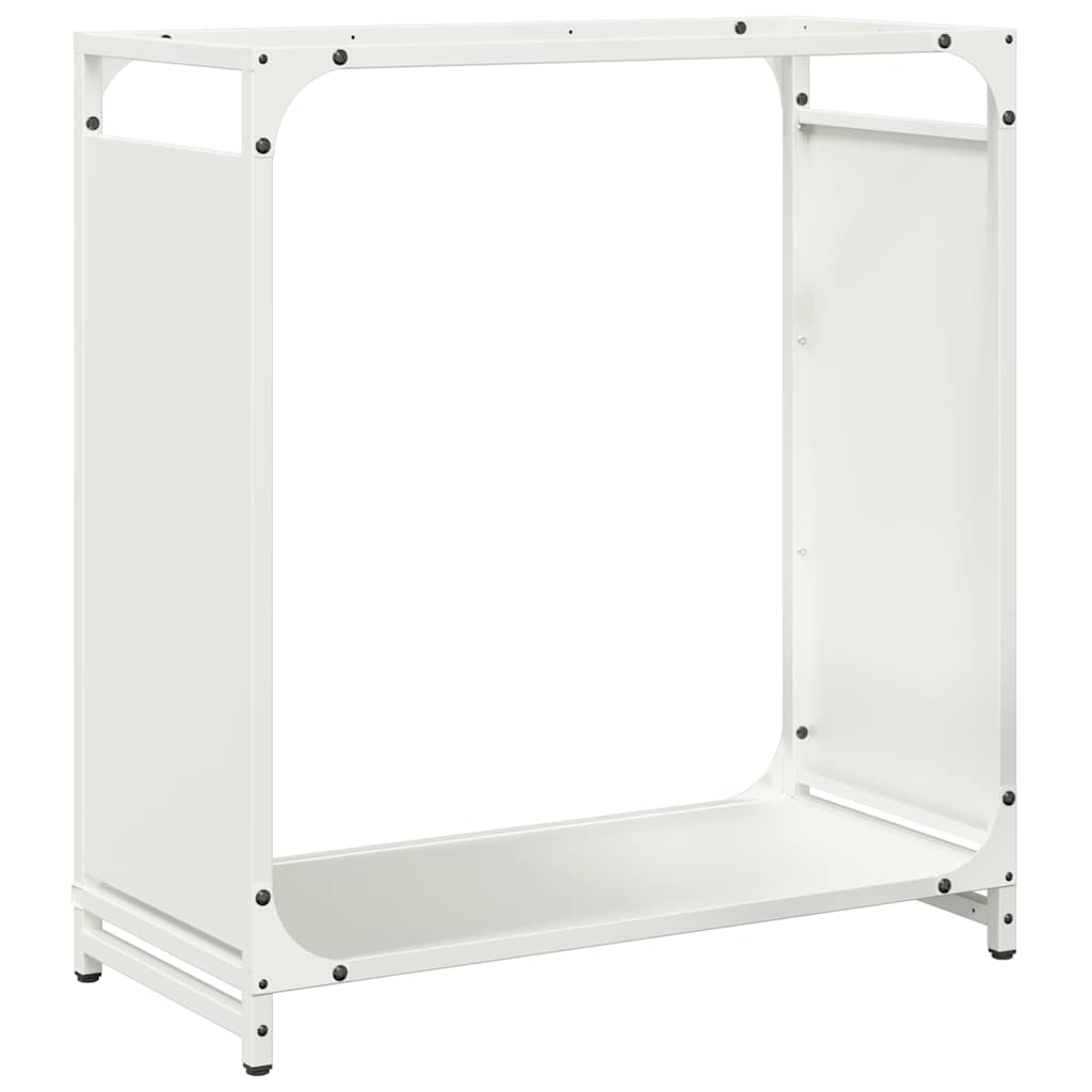 Stalak za drva bijela 60x28x65 cm hladno valjani čelik
