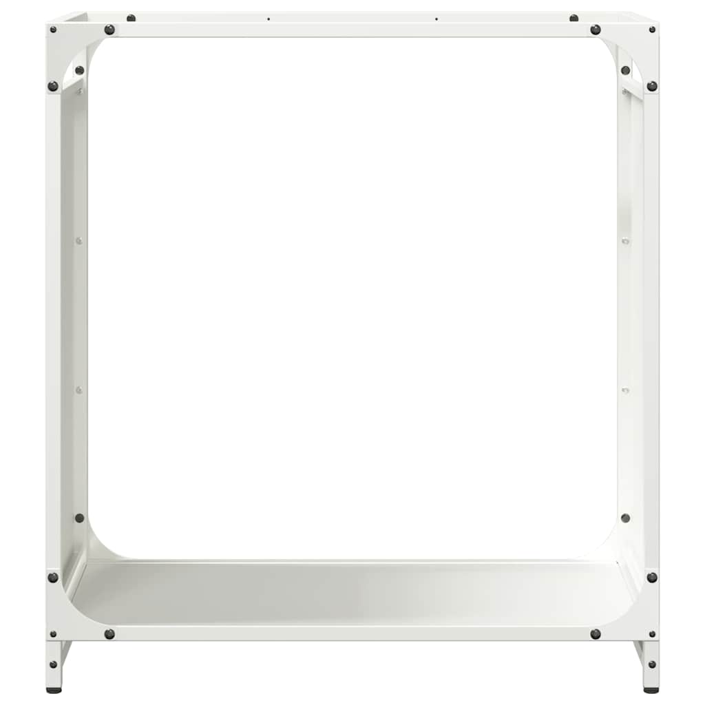 Stalak za drva bijela 60x28x65 cm hladno valjani čelik
