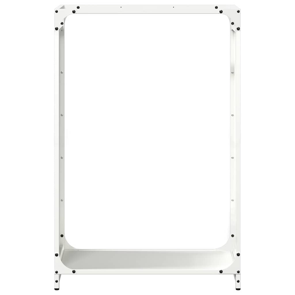 Stalak za drva bijeli 60x28x90 cm Hladno valjani čelik