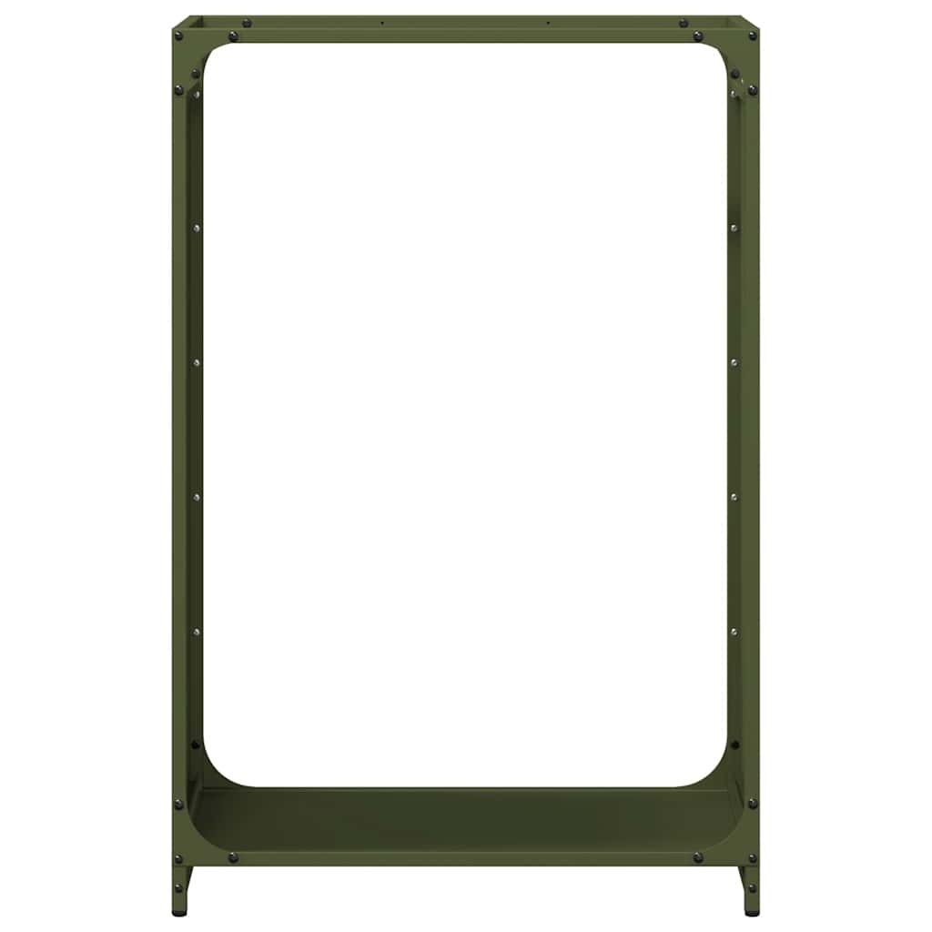 Stalak za drva za ogrjev Maslinasto zelena 60x28x90 cm