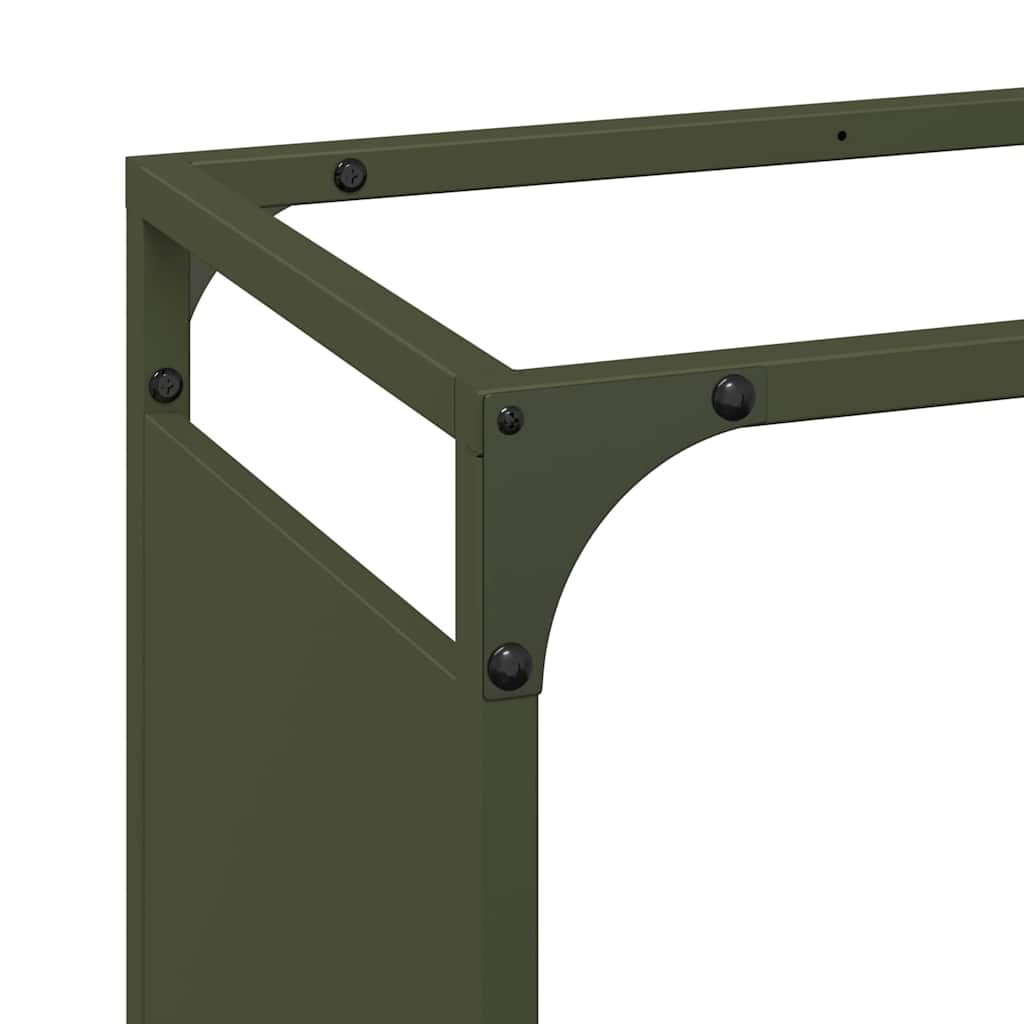 Stalak za drva za ogrjev Maslinasto zelena 60x28x90 cm