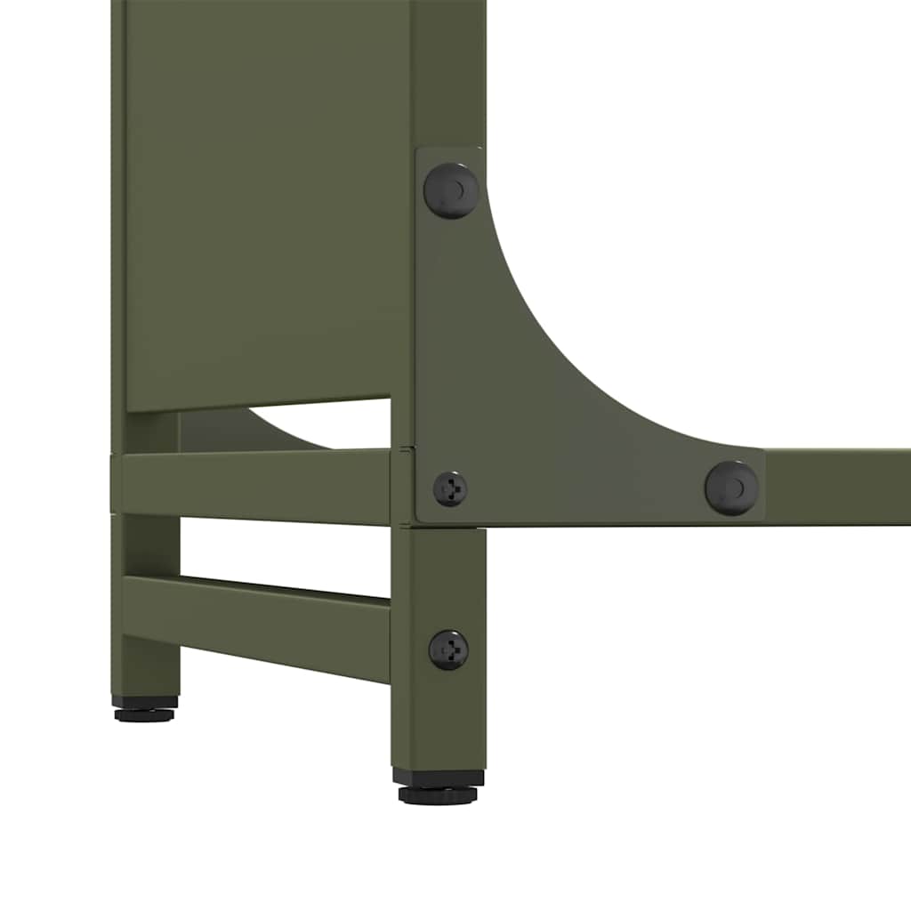Stalak za drva za ogrjev Maslinasto zelena 60x28x90 cm
