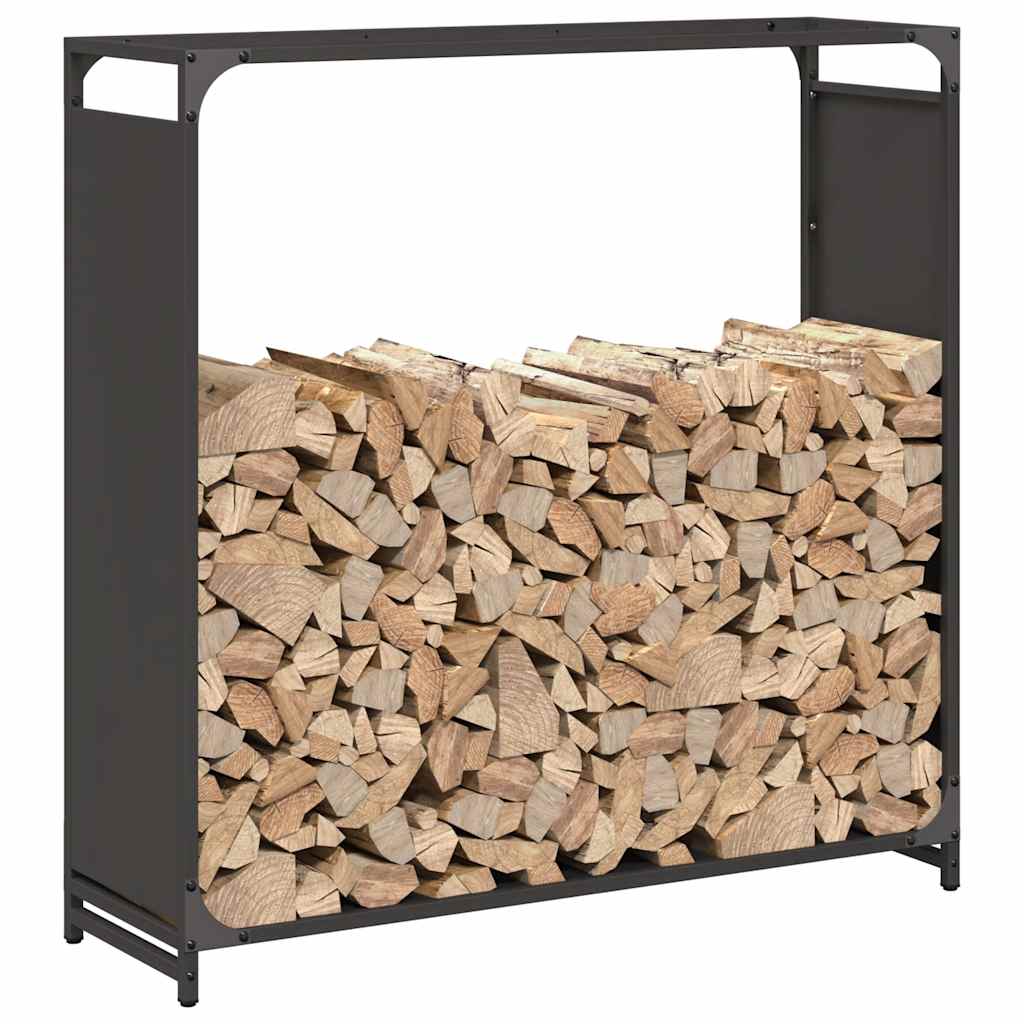Stalak za drva crni 90x28x90 cm Hladno valjani čelik