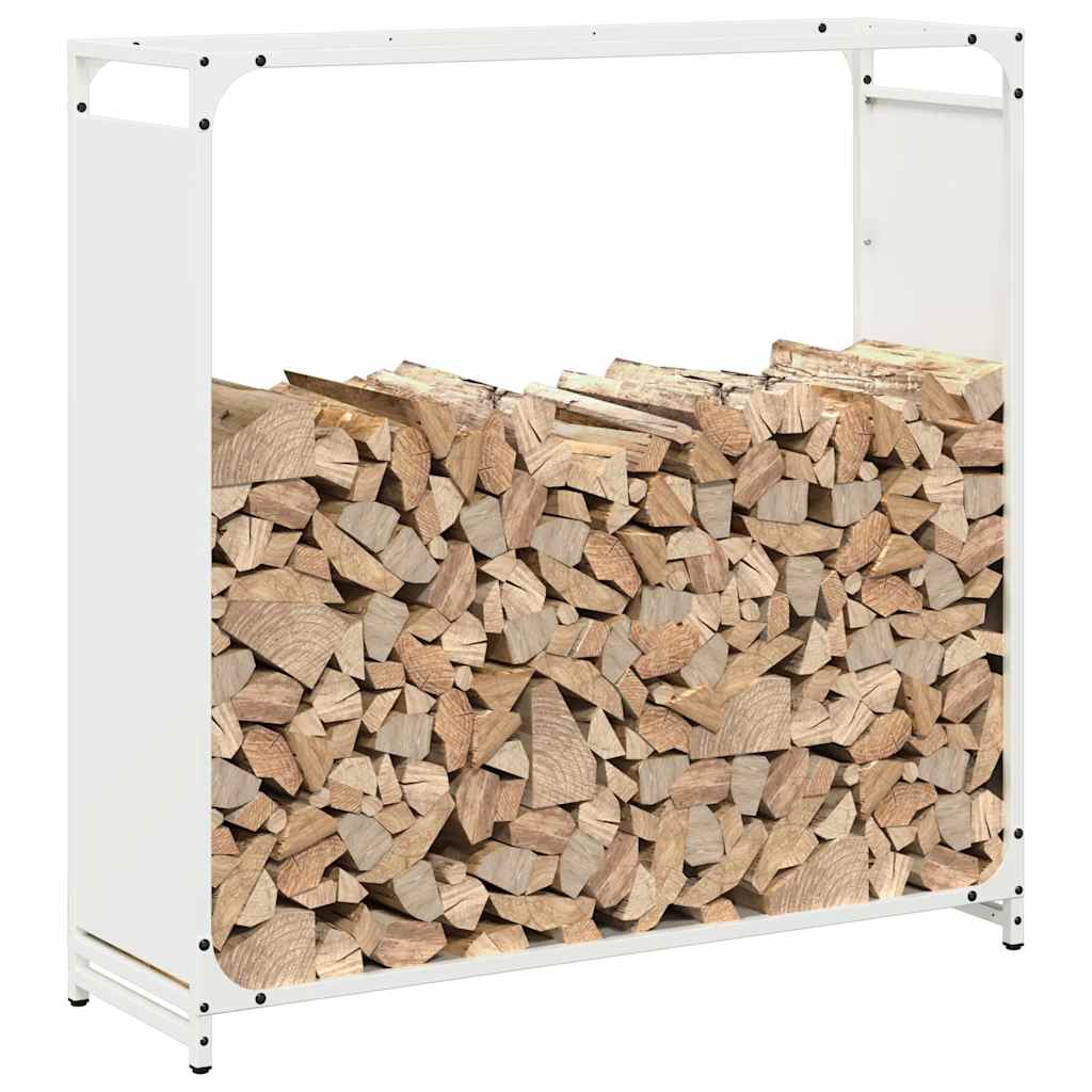 Stalak za drva bijeli 90x28x90 cm Hladno valjani čelik