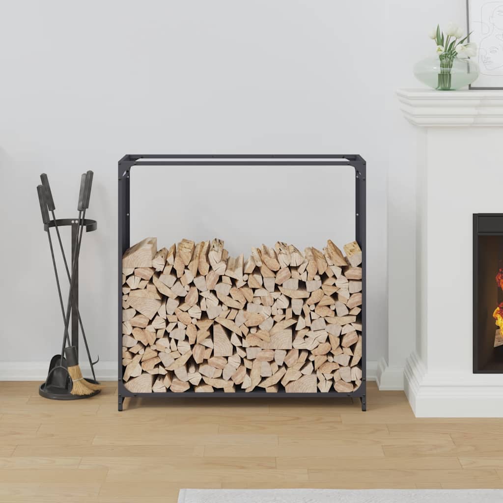 Stalak za drva antracit 90x28x90 cm Hladno valjani čelik