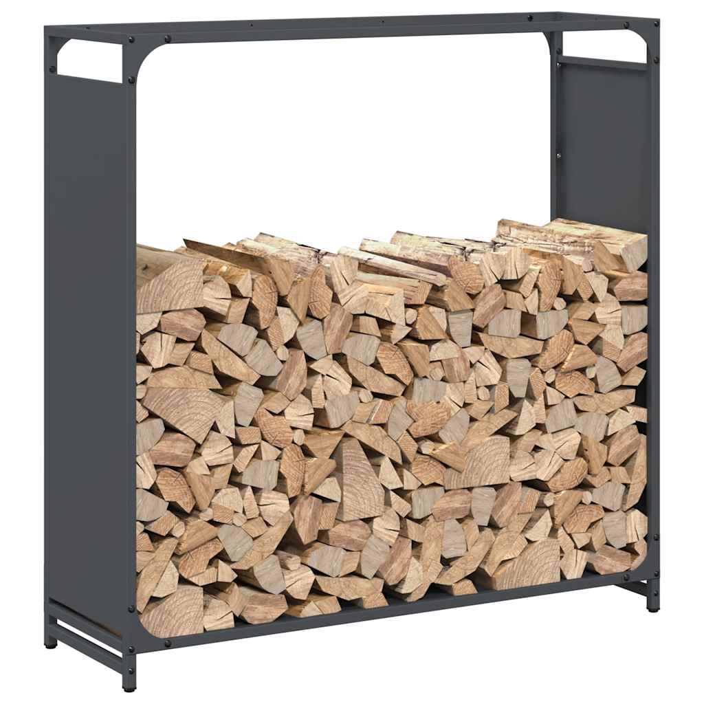 Stalak za drva antracit 90x28x90 cm Hladno valjani čelik