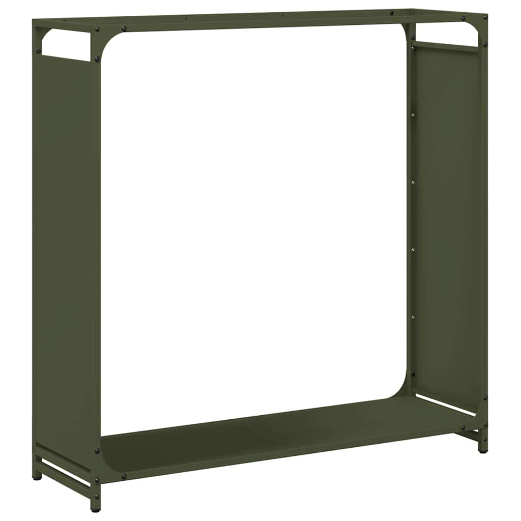 Stalak za drva za ogrjev Maslinasto zelena 90x28x90 cm