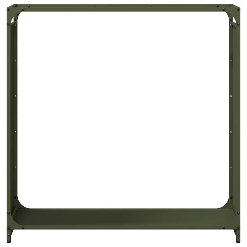 Stalak za drva za ogrjev Maslinasto zelena 90x28x90 cm