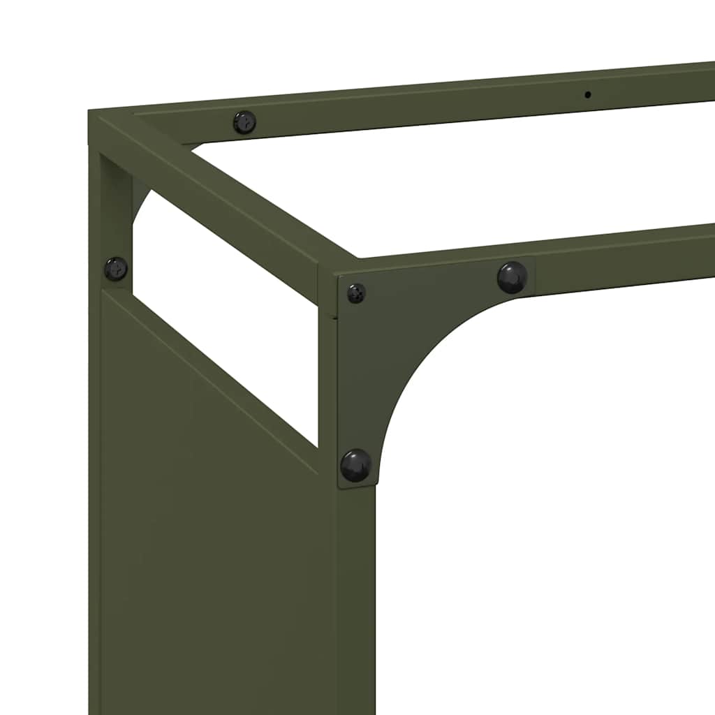 Stalak za drva za ogrjev Maslinasto zelena 90x28x90 cm