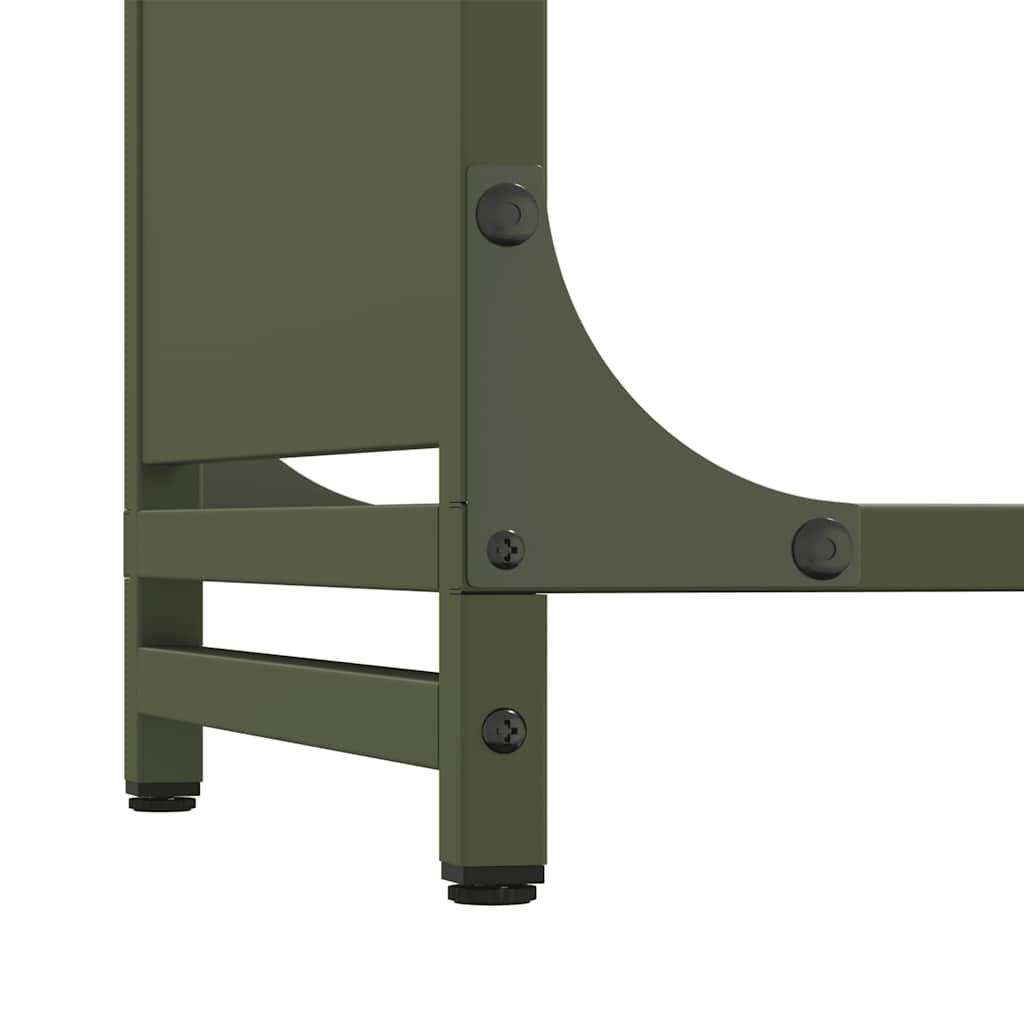 Stalak za drva za ogrjev Maslinasto zelena 90x28x90 cm