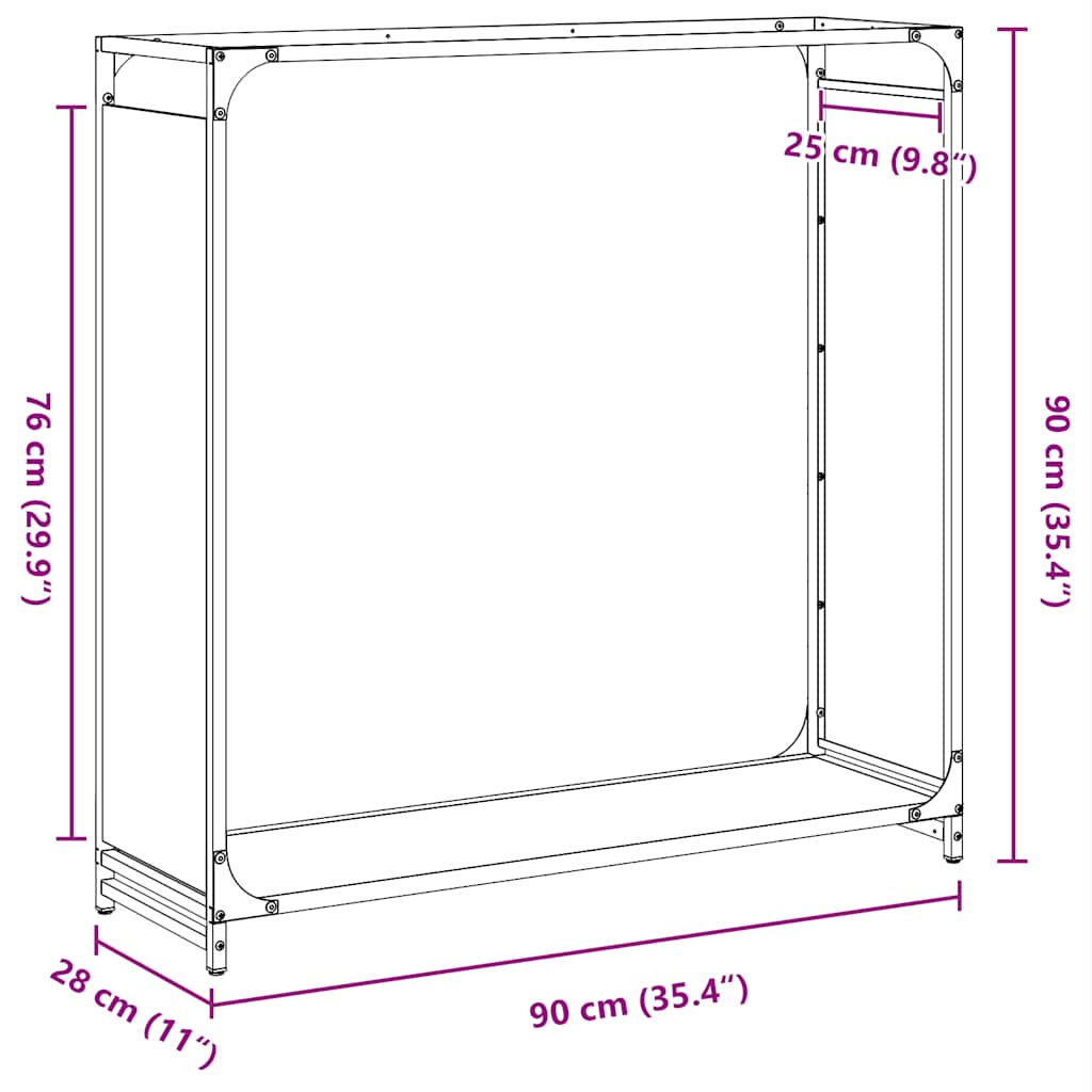 Stalak za drva za ogrjev Maslinasto zelena 90x28x90 cm