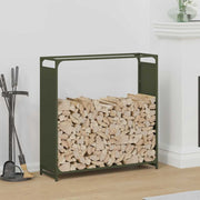 Stalak za drva za ogrjev Maslinasto zelena 90x28x90 cm