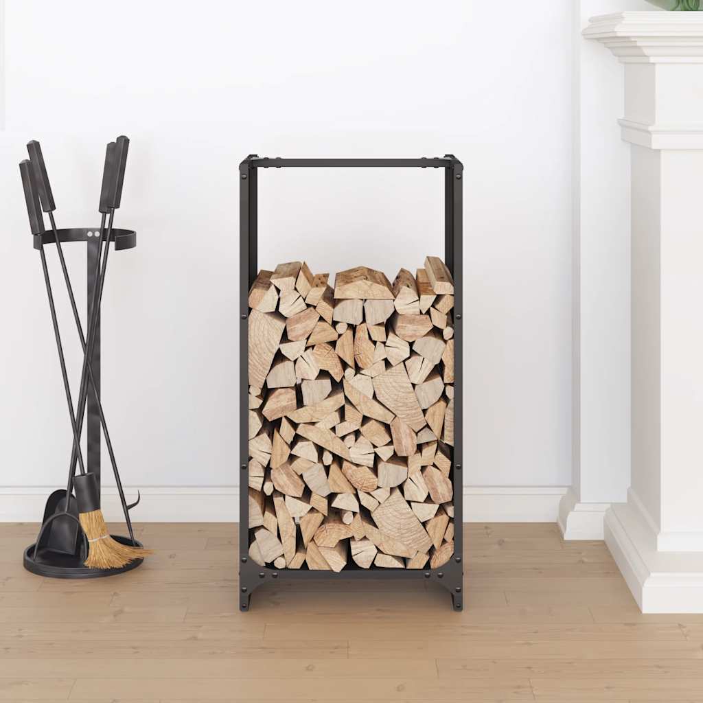 Stalak za drva crni 40x30x80 cm hladno valjani čelik