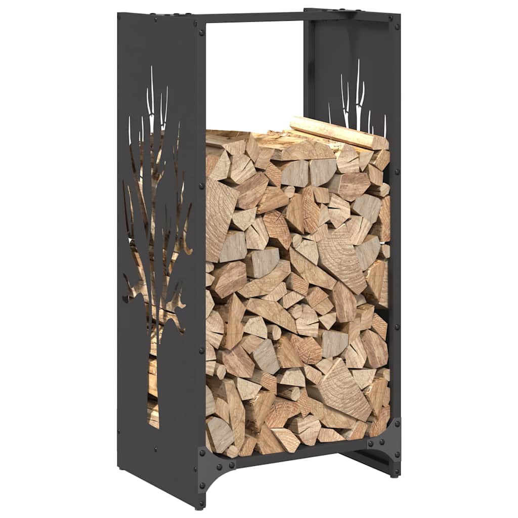 Stalak za drva crni 40x30x80 cm hladno valjani čelik