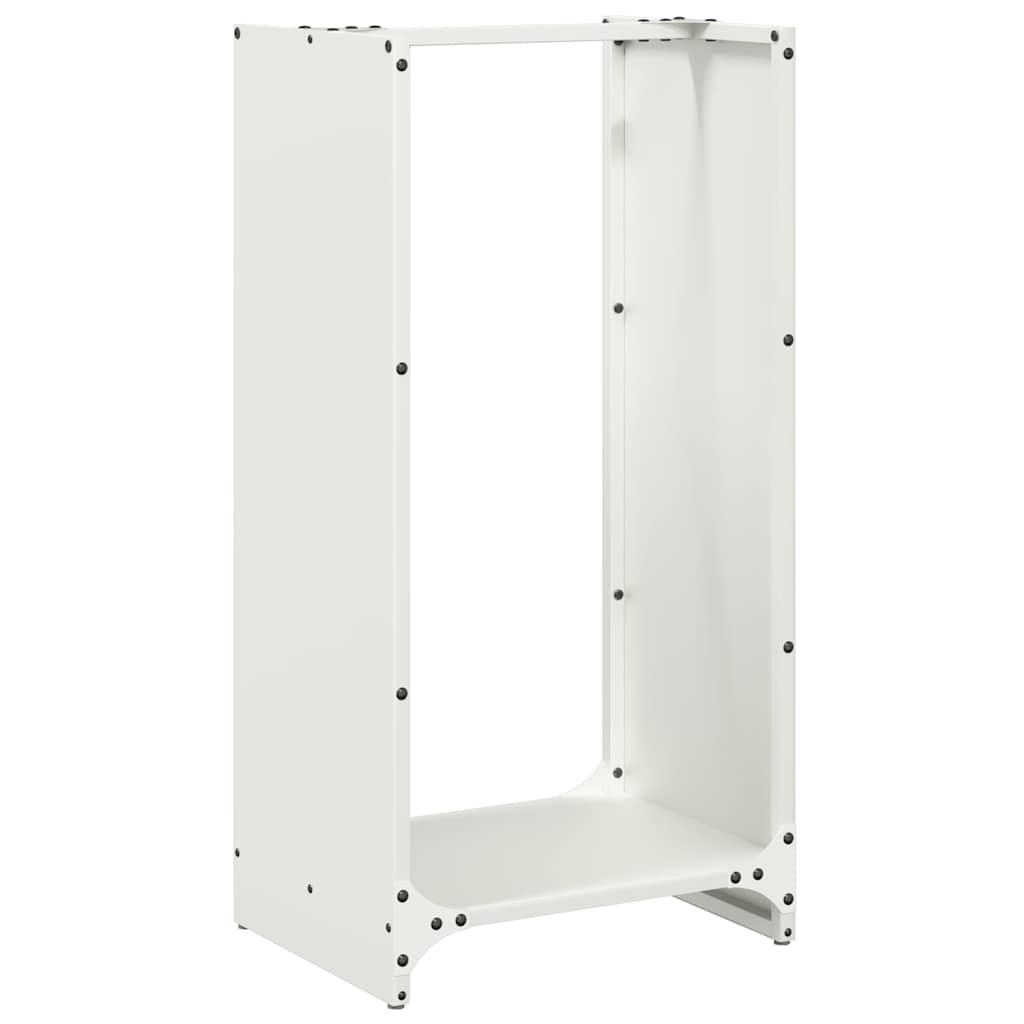 Stalak za drva bijela 40x30x80 cm hladno valjani čelik