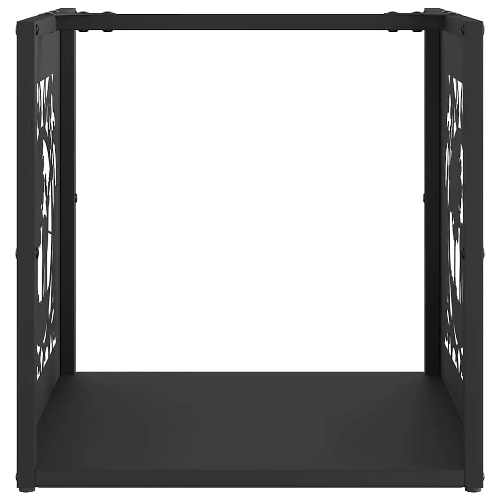 Stalak za drva crni 40x40x40 cm hladno valjani čelik