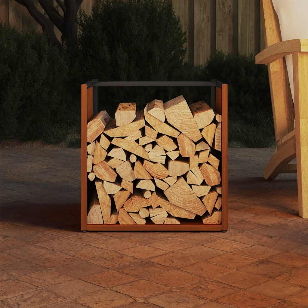 Stalak za drva za ogrjev 40x40x40 cm pohabani čelik