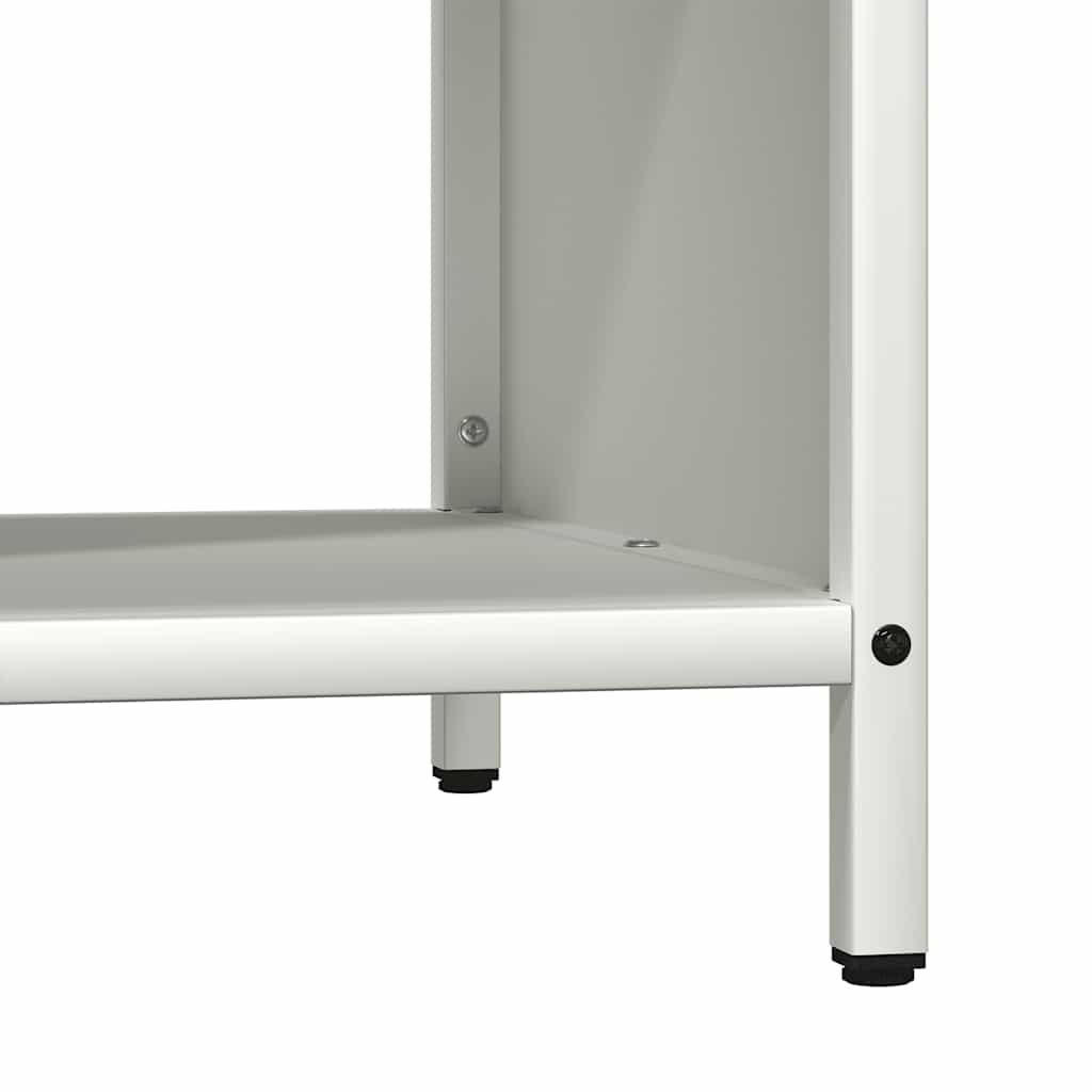 Stalak za drva za ogrjev s drvenim vrhom bijeli 100,5x35,5x40cm