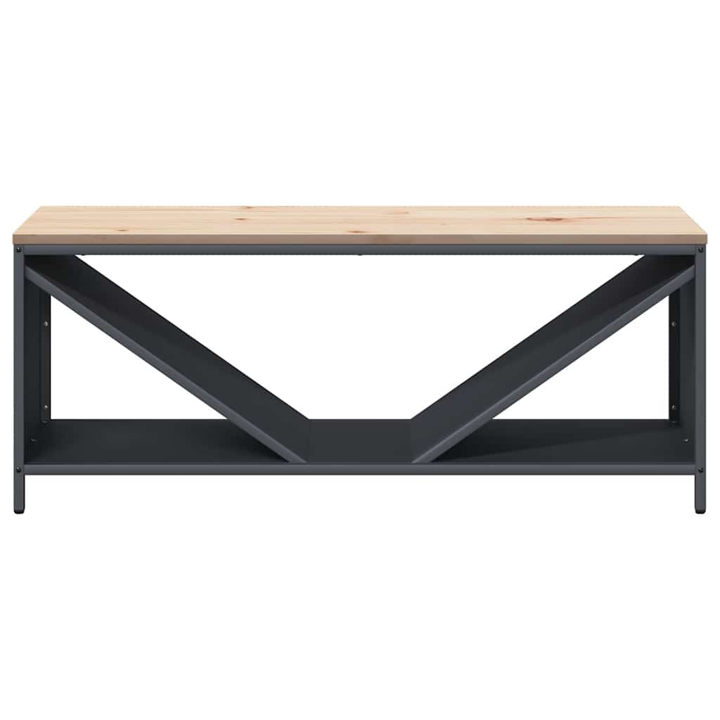 Stalak za drva za ogrjev s drvenim vrhom 100,5x35,5x40 cm