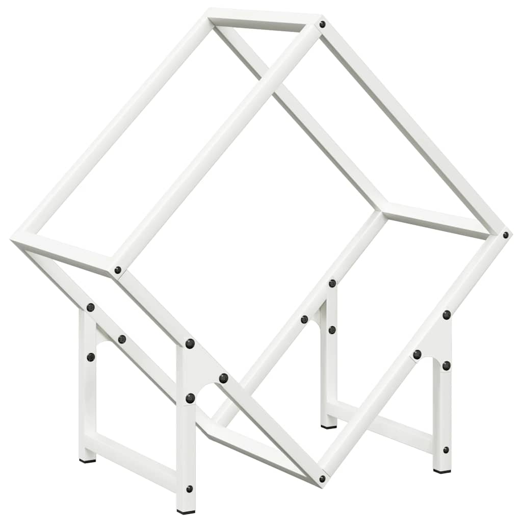 Stalak za drva bijeli 50x25x50 cm hladno valjani čelik