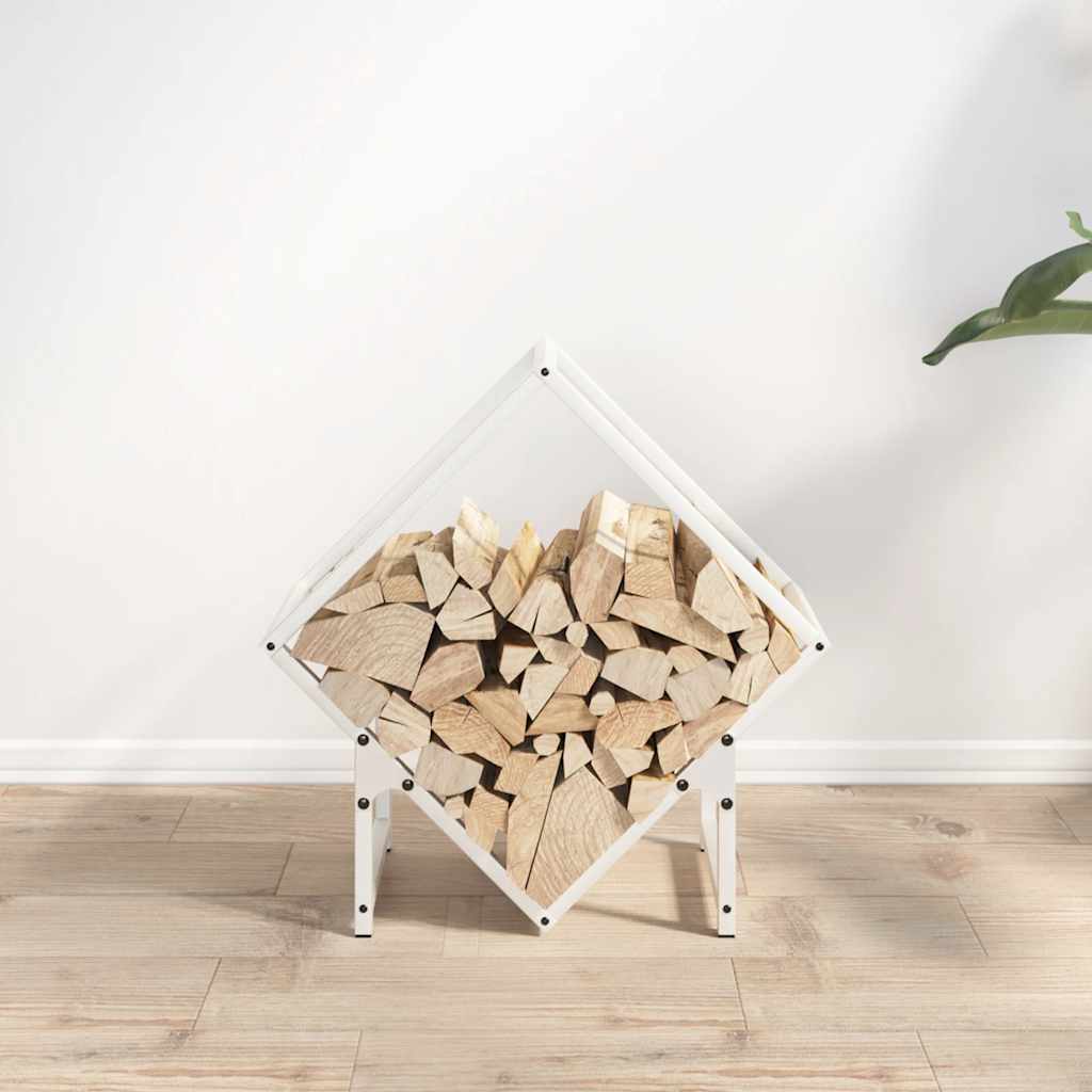 Stalak za drva bijeli 50x25x50 cm hladno valjani čelik