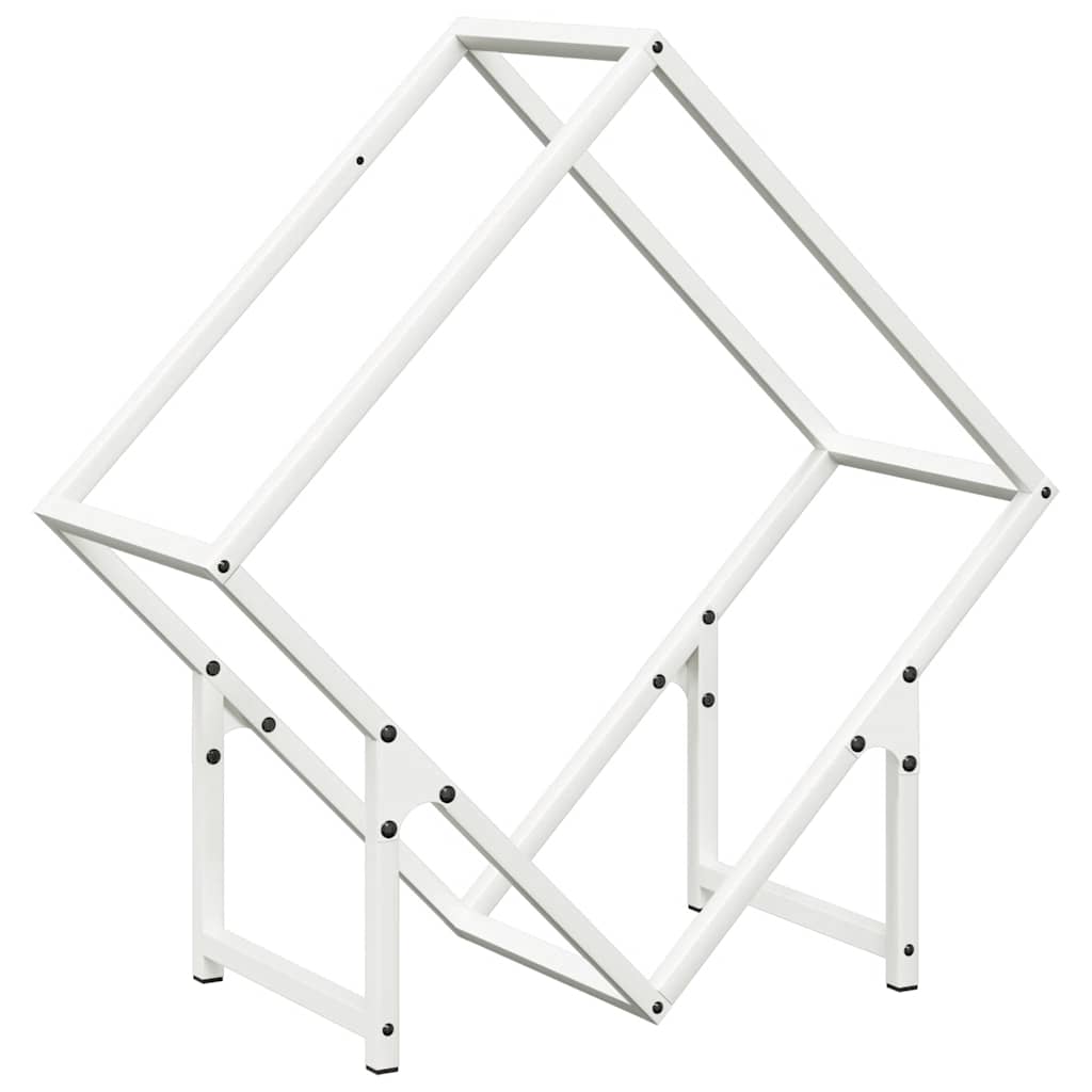 Stalak za drva bijeli 60x25x60 cm Hladno valjani čelik