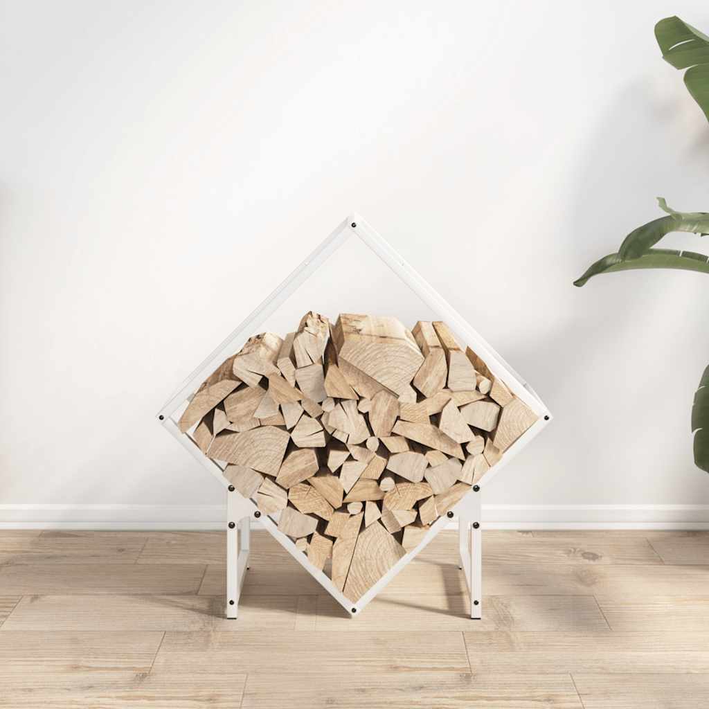 Stalak za drva bijeli 60x25x60 cm Hladno valjani čelik