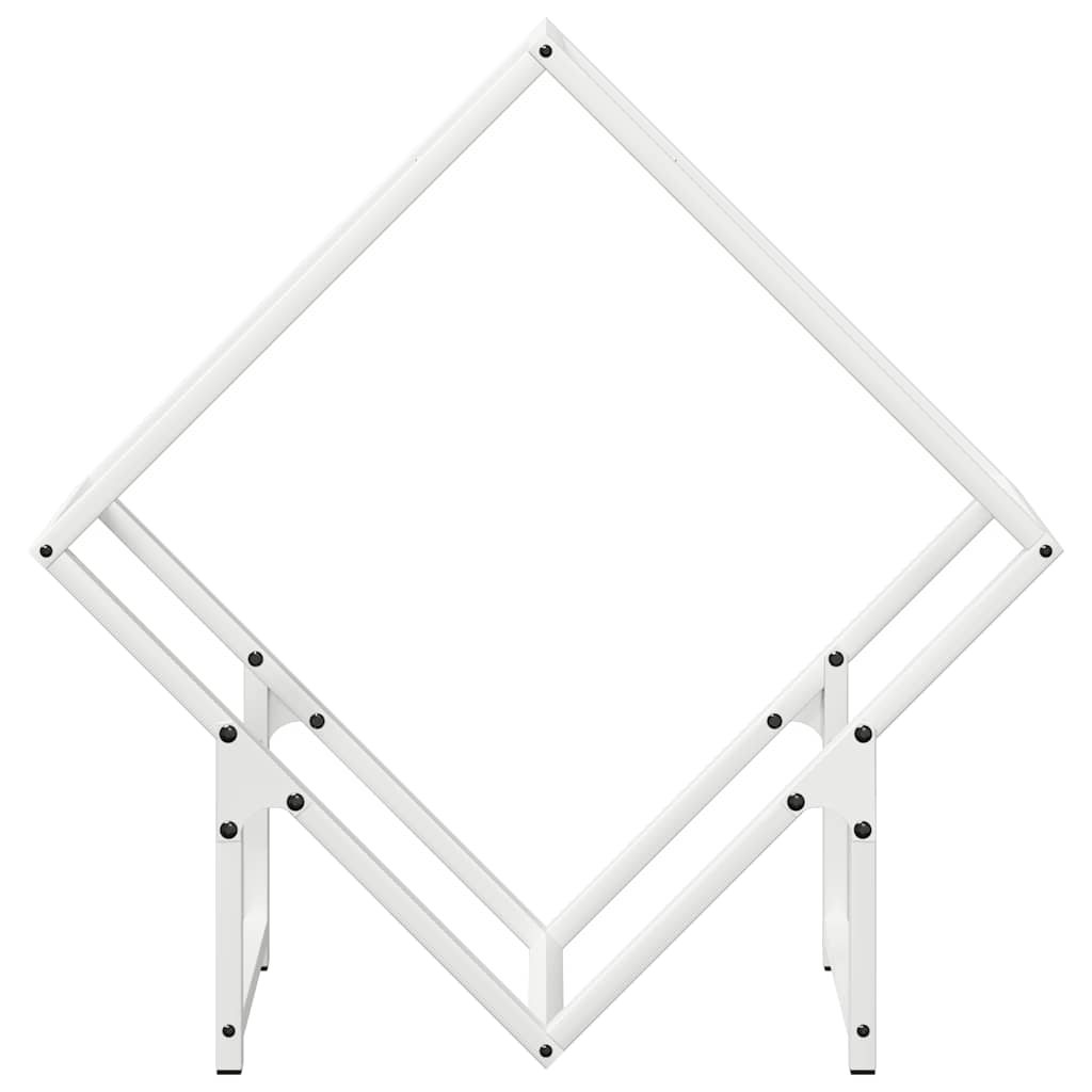 Stalak za drva bijeli 60x25x60 cm Hladno valjani čelik