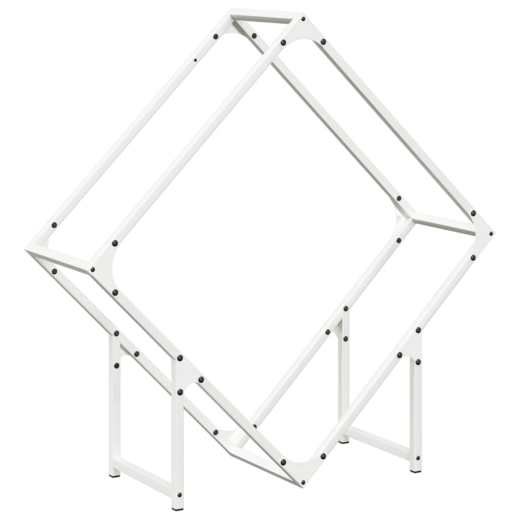 Stalak za drva bijeli 80x25x80 cm hladno valjani čelik