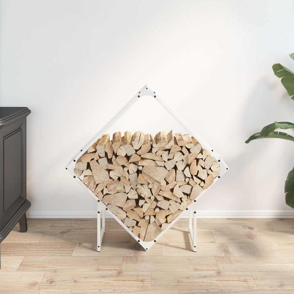 Stalak za drva bijeli 80x25x80 cm hladno valjani čelik