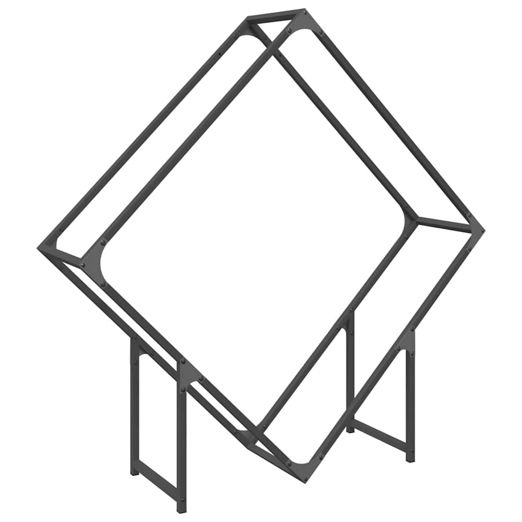 Stalak za drva crni 100x25x100 cm Hladno valjani čelik